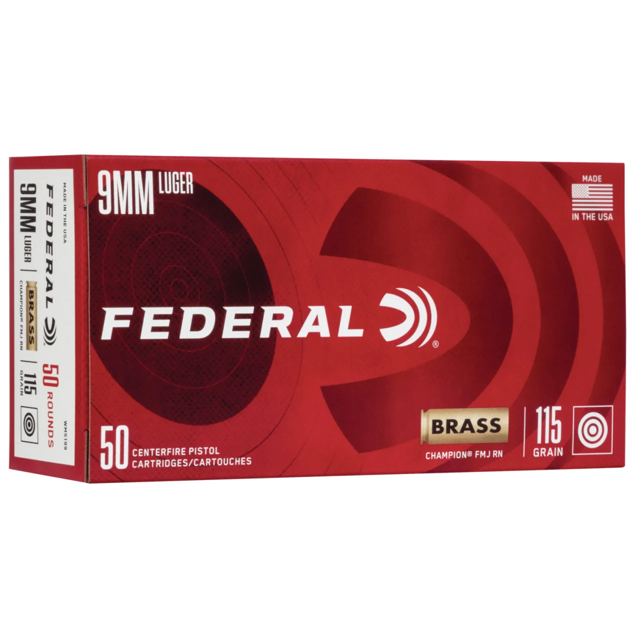 FEDERAL CHAMPION BRASS 9MM 115GR FMJ