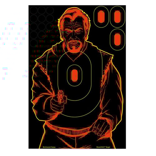 Birchwood Casey 34645 Shoot-N-C Reactive Target Self-Adhesive Paper Black/Red 12"x18" Bad Guy