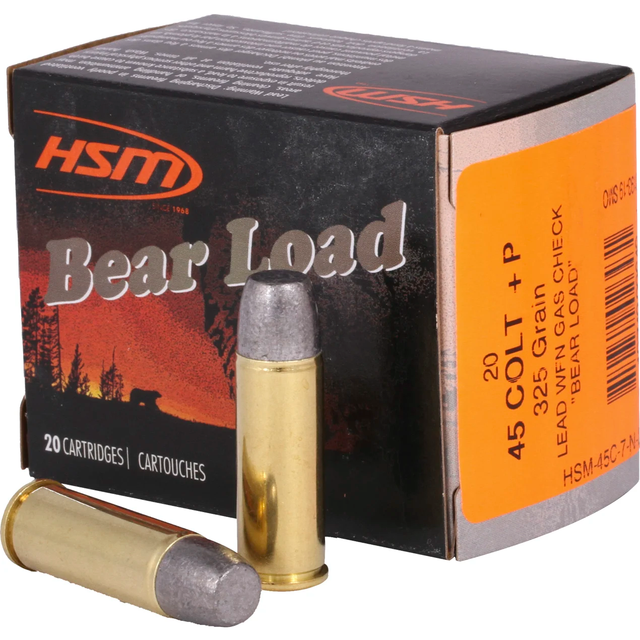HSM BEAR LOAD 45 COLT 325GR WFN
